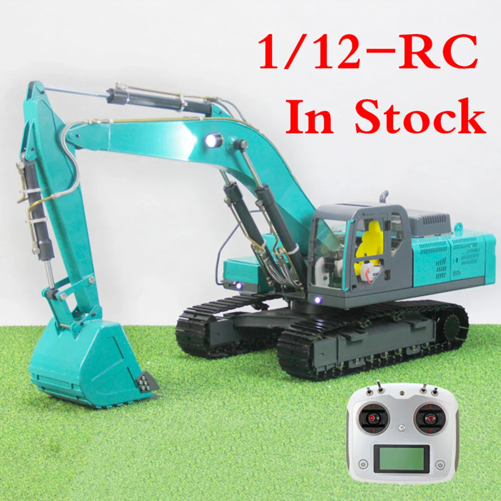 1/12 RC Excavator Metal Hydraulic Excavator Model Mechanical Engineering Adult Remote Control Car Excavator Model Toy