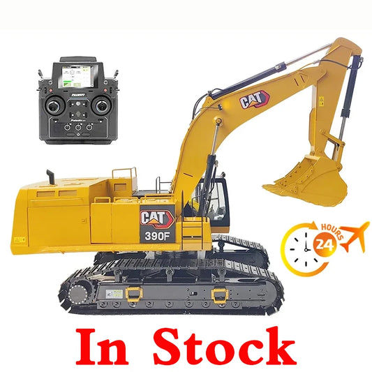 CAT 1/8 390F RC Full Brushless Hydraulic Excavator Metal Heavy Engineering Excavator Model Adult RC Car Toys