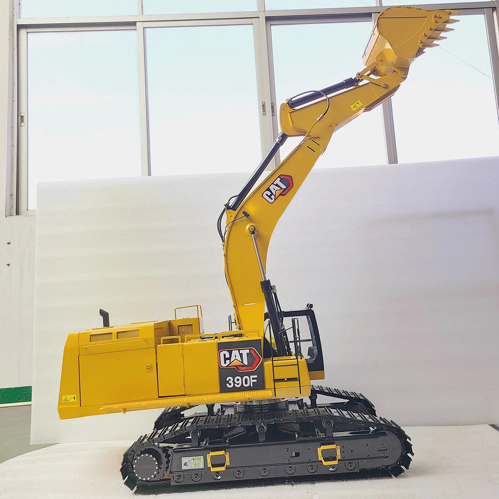 CAT 1/8 390F RC Full Brushless Hydraulic Excavator Metal Heavy Engineering Excavator Model Adult RC Car Toys
