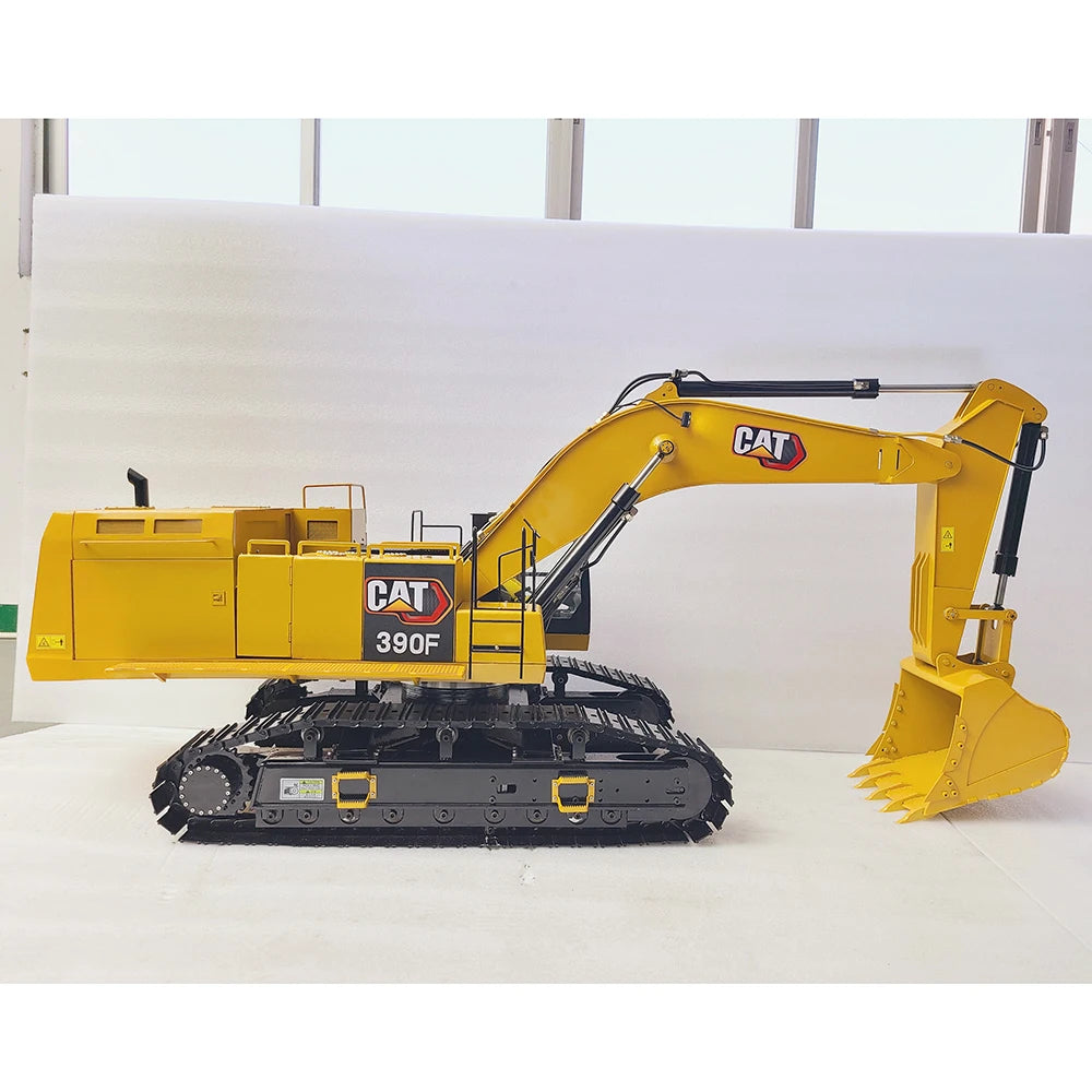 CAT 1/8 390F RC Full Brushless Hydraulic Excavator Metal Heavy Engineering Excavator Model Adult RC Car Toys