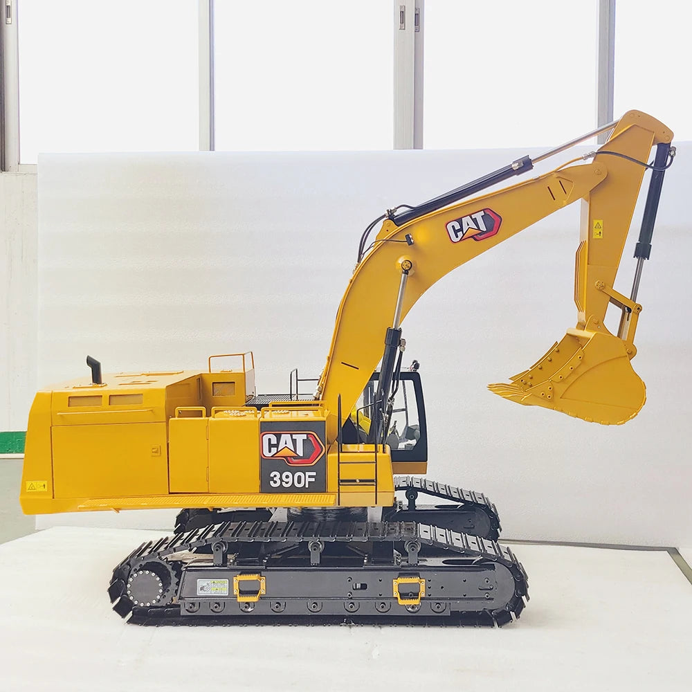CAT 1/8 390F RC Full Brushless Hydraulic Excavator Metal Heavy Engineering Excavator Model Adult RC Car Toys