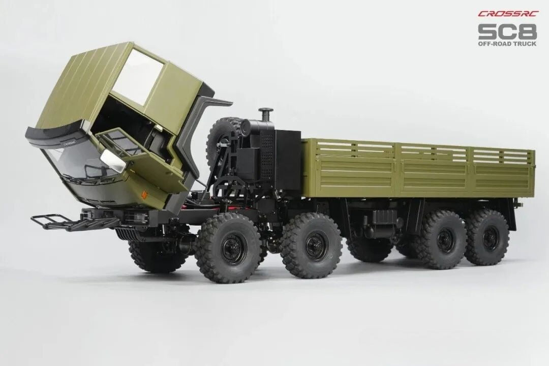 Model SC8 1/12 8x8 Professional Full Metal Chassis Heavy Truck - Dual Front Axle Steering Simulation Off-Road Vehicle