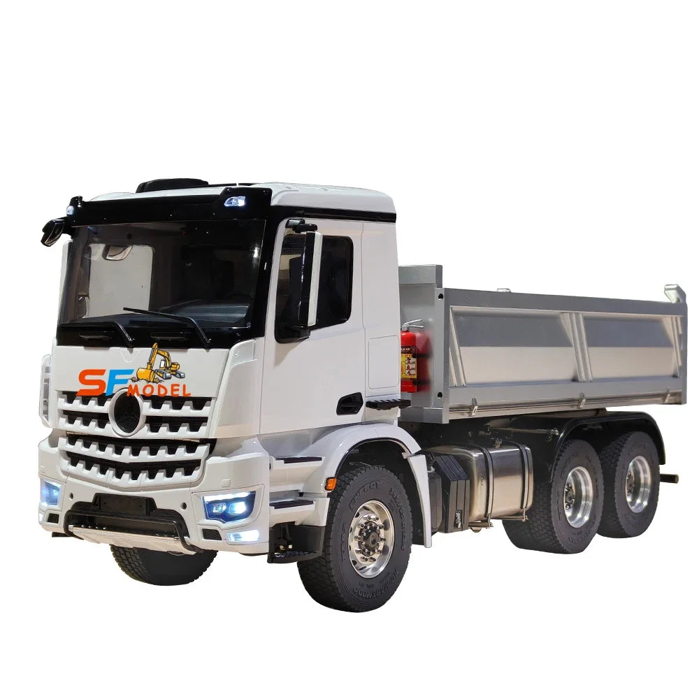 6x6 RC Truck 1/14 Hydraulic Remote Control Dump Truck Metal Model Toy with Light Sound System Boys Remote Control Toy 2025 New