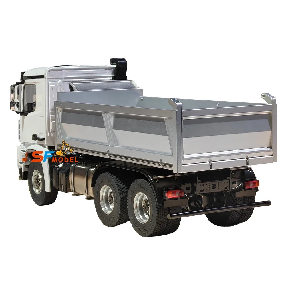 6x6 RC Truck 1/14 Hydraulic Remote Control Dump Truck Metal Model Toy with Light Sound System Boys Remote Control Toy 2025 New