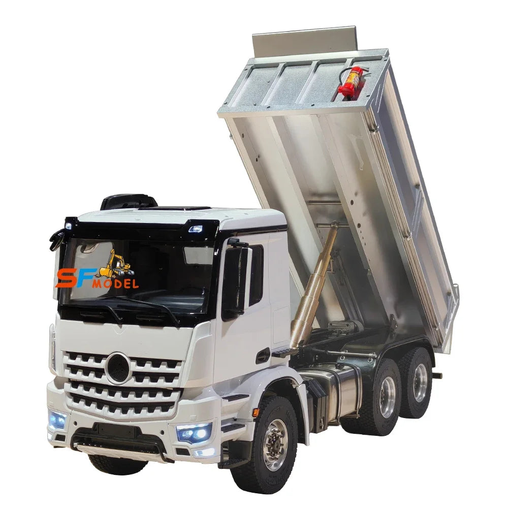 6x6 RC Truck 1/14 Hydraulic Remote Control Dump Truck Metal Model Toy with Light Sound System Boys Remote Control Toy 2025 New