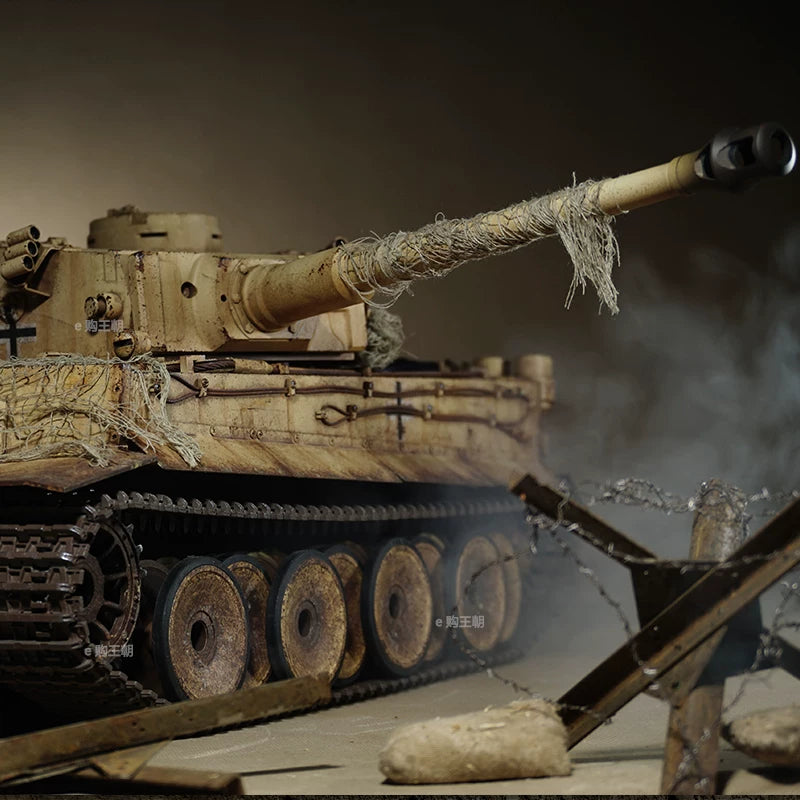 Heng Long 1/16 Full Metal Tiger I RC Tank 3818, Professional Hobby Grade Infrared Combat Remote Control Tank with Smoke & Sound