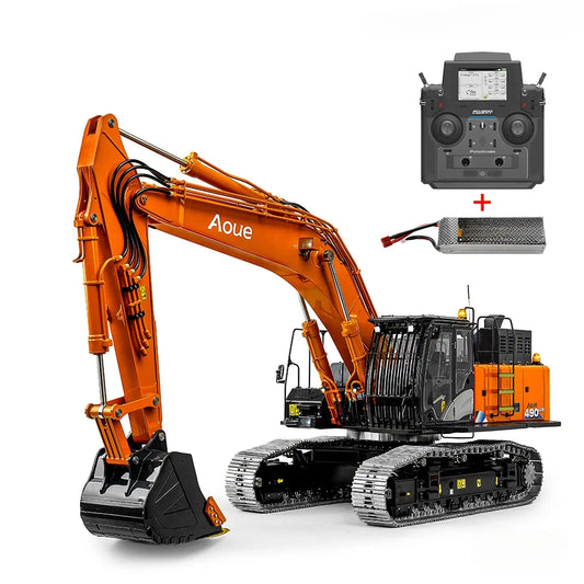 LESU ZX490 RC Excavator 1/14 Hydraulic RC Excavator Heavy Engineering Metal Model Aoue ZX490 Remote Control Excavator Boy Toy