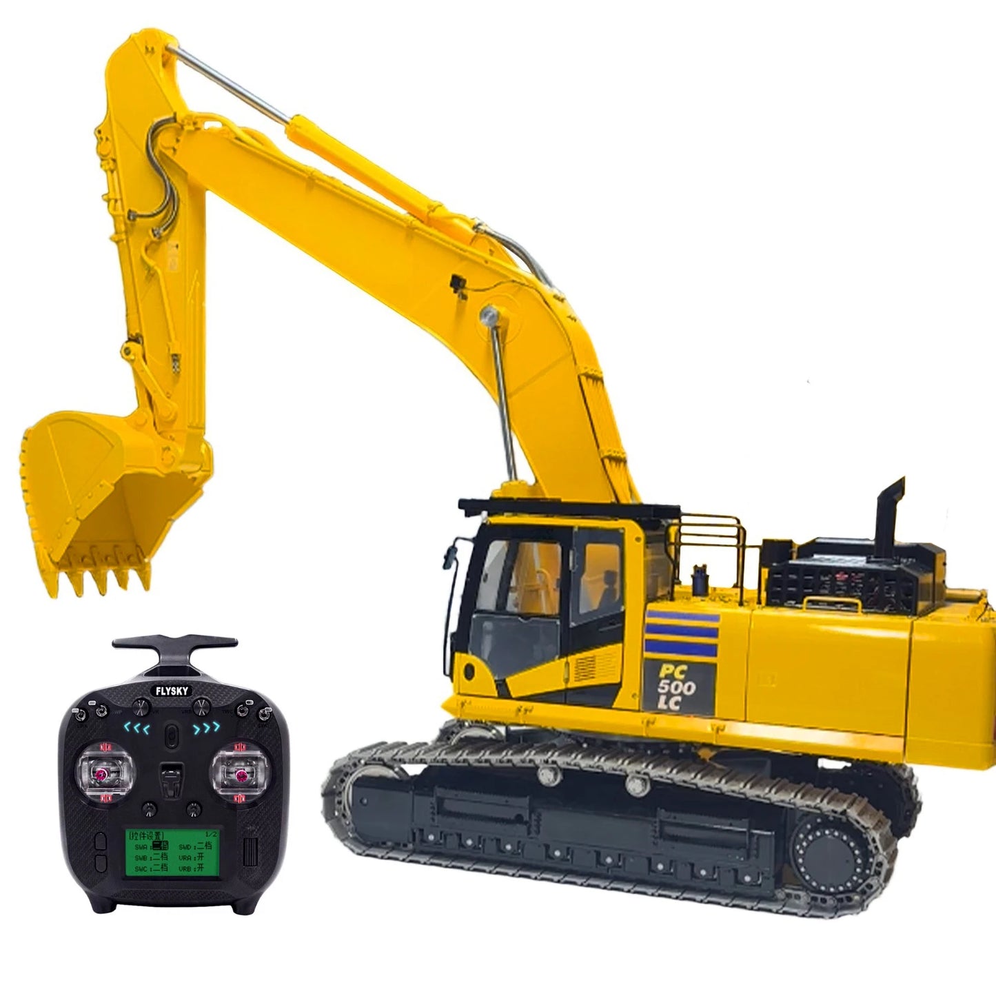 Komatsu PC500 Hydraulic RC Excavator 1/12 Metal RC Crawler Excavator Model RTR Engineering Machinery Remote Control Car Boy Toy