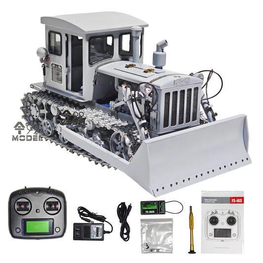 Dongfanghong Bulldozer 1/12 Metal Hydraulic RC Bulldozer Model RTR with Lighting and Sound System Remote Control Car Model Toy