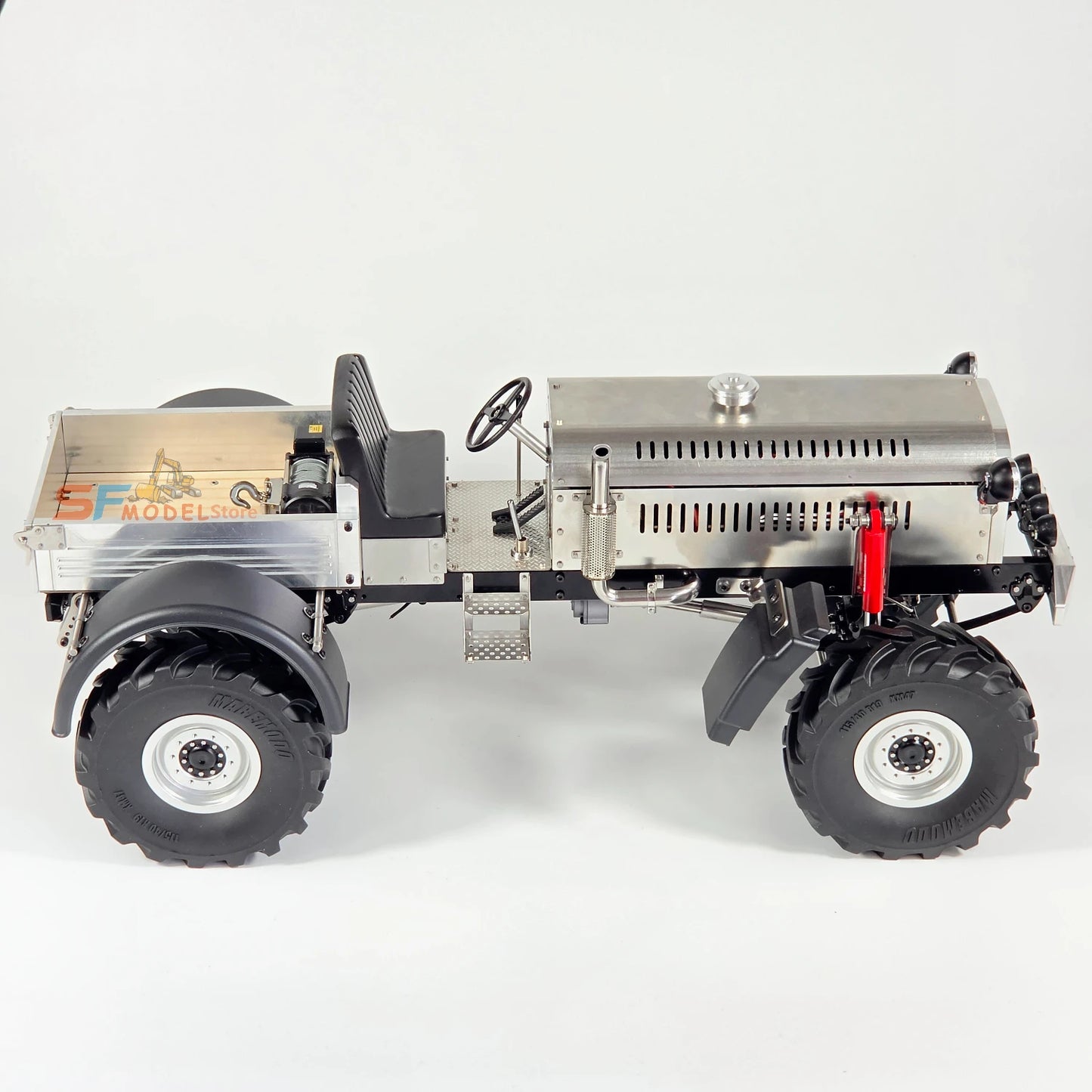Metal RC Tractor Climbing Car Model RTR Version with 2-speed Gearbox Motor Winch CNC Metal Remote Control Car Model Toy 2026 New