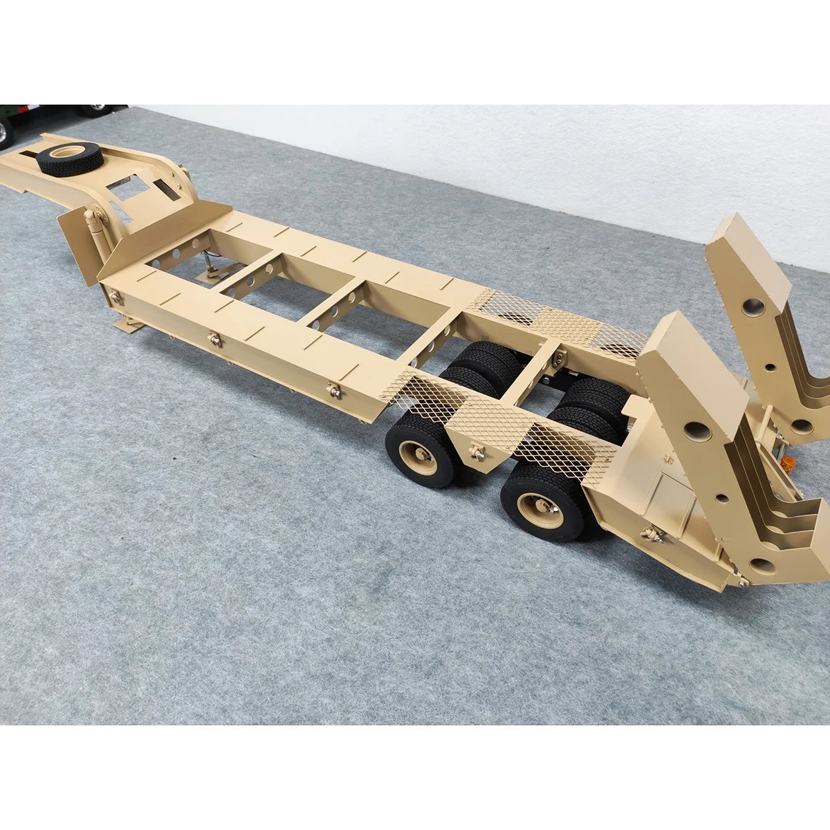 RC Trailer Metal Model Electric Tailgate with Light Suitable for HG P802 Remote Control Tractor 1/12 1/14 Tamiya RC Trailer