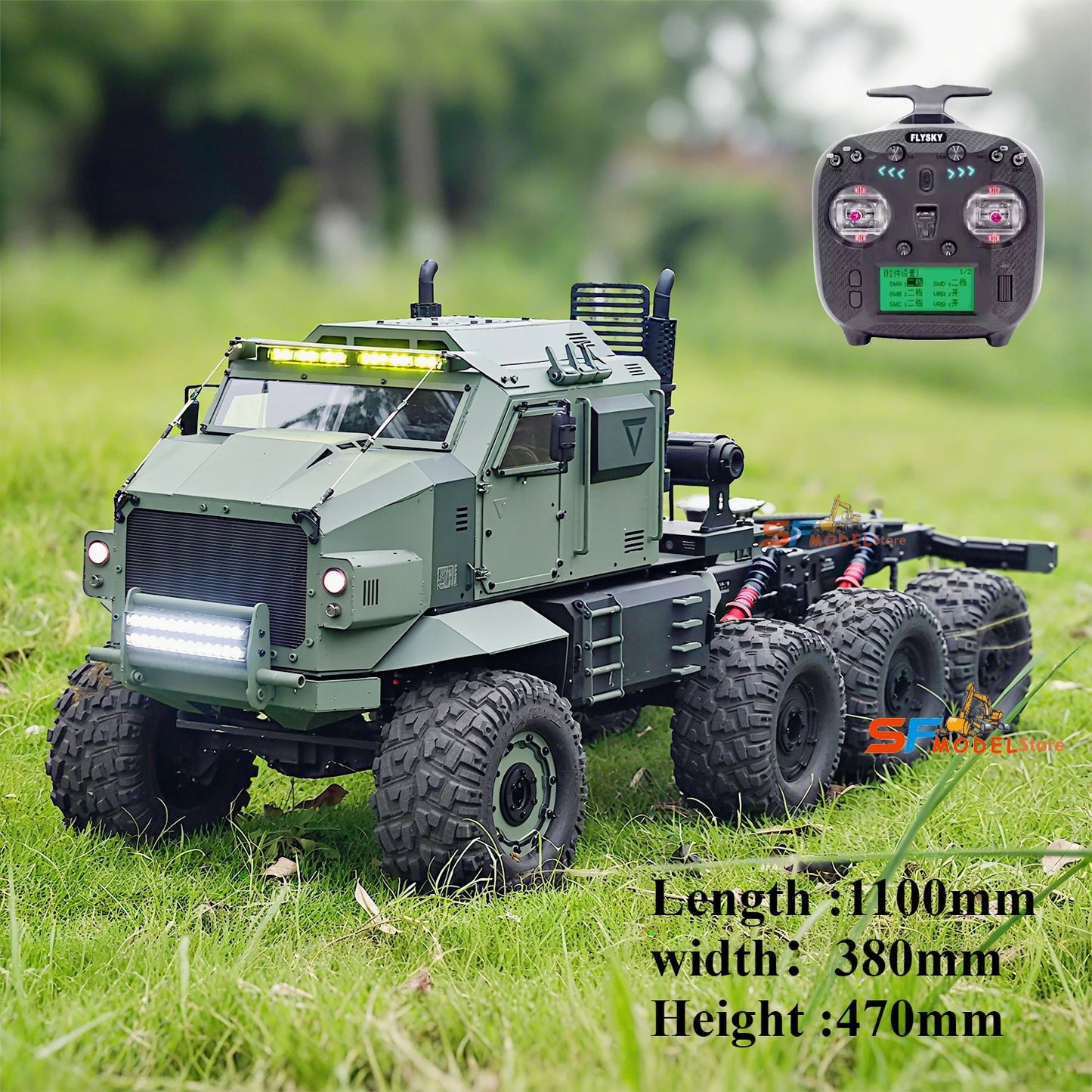 ST8 1/10 Scale 8x8 Heavy-Duty RC Off-Road Vehicle Model (RTR)