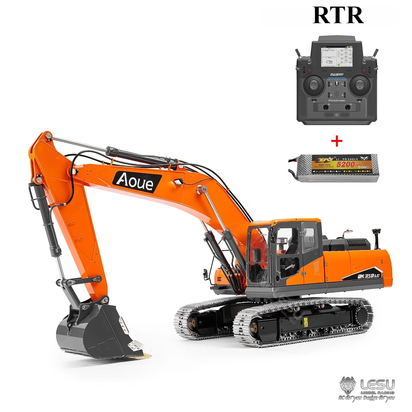 LESU DX350LC RC Excavator 1/14 Hydraulic RC Excavator Metal Model RTR Hydraulic 3-way Valve Remote Control Truck Model Boy Toys