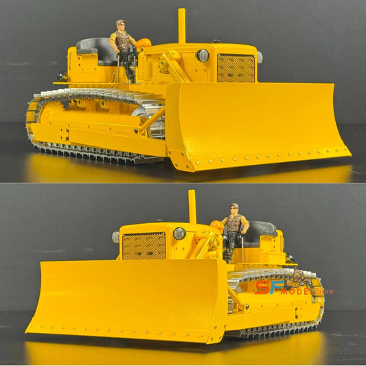 RC Bulldozer D7 1/14 Hydraulic RC Bulldozer Metal Model with Lighting and Sound System RTR Version Remote Control Car Model Toy