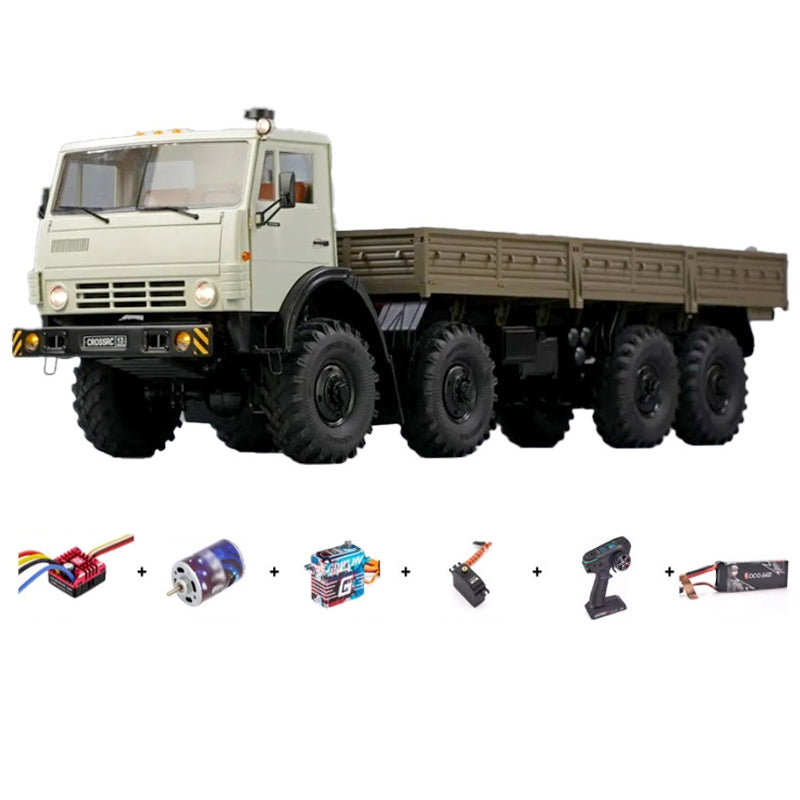 1/12 8x8 RC Militär-LKW-Bausatz, 8WD Schwerlast-Offroad-Crawler mit 2-Gang-Getriebe und drehmomentstarkem Chassis