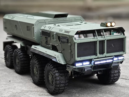 ST10X RC Truck 1/10 8x8 RC Car Metal Model with Light and Sound System Remote Control Military Truck Model Toy