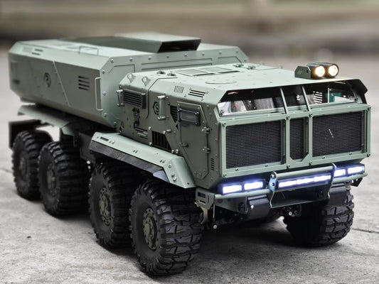 ST10X RC Truck 1/10 8x8 RC Car Metal Model with Light and Sound System Remote Control Military Truck Model Toy