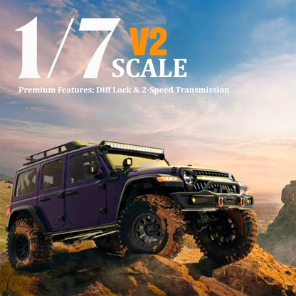 Rlaarlo Croboll MK07 V2 1/7 Scale RC Electric Off-Road Crawler - Diff Lock, Drive Disconnect & 2-Speed Transmission