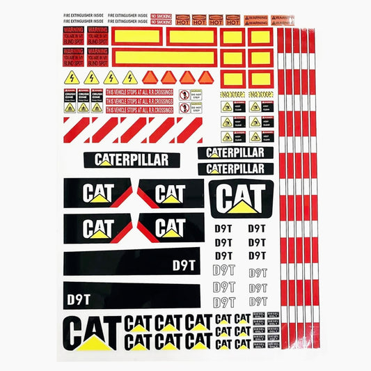 CAT D9T Bulldozer CAT 980L Loader Komatsu WA470 Loader Volvo A40G Articulated Truck Remote Control Hydraulic Model Stickers