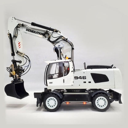 946EW Hydraulic RC Excavator 1/14 Metal Model of Hydraulic Wheeled Excavator with 3-Section Boom Construction Machinery RC Toy
