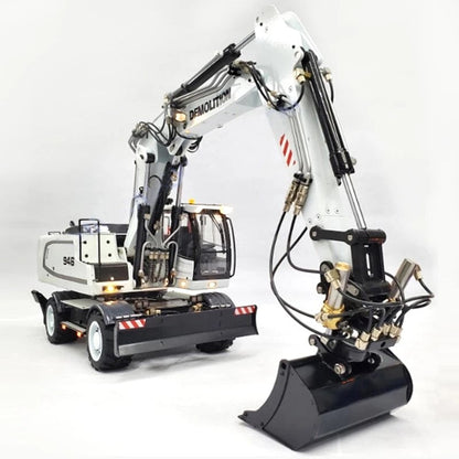 946EW Hydraulic RC Excavator 1/14 Metal Model of Hydraulic Wheeled Excavator with 3-Section Boom Construction Machinery RC Toy