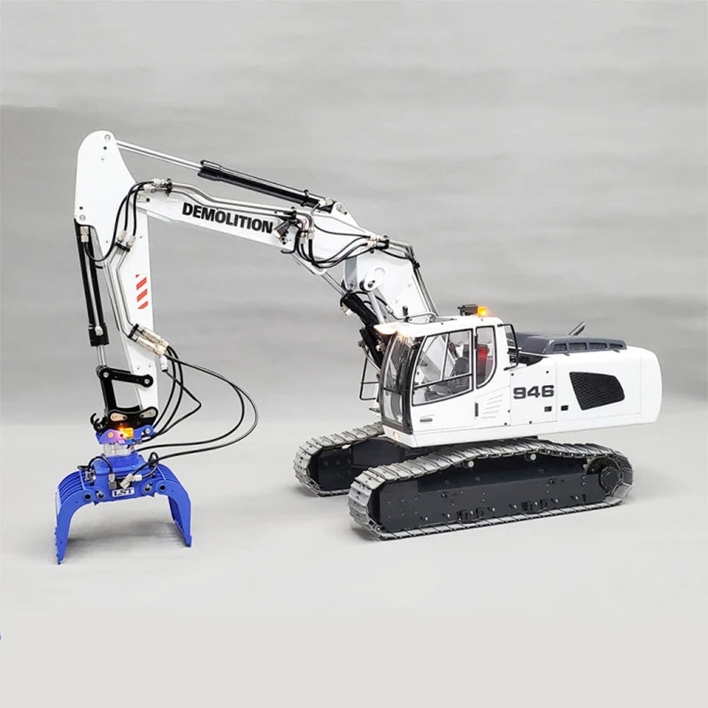 1/14 RC Hydraulic Excavator Metal Model 946-3 Adjustable Arm RTR Version 6 Way Hydraulic Valve Excavator Boy Toy Gift