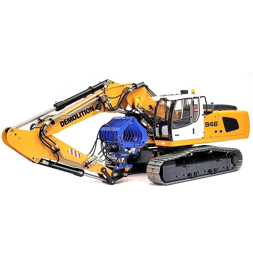 1/14 RC Hydraulic Excavator Metal Model 946-3 Adjustable Arm RTR Version 6 Way Hydraulic Valve Excavator Boy Toy Gift