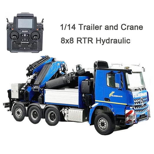 1/14 RC Hydraulic Trailer Crane 8x8 Metal Model RTR Version RC Construction Machinery Crane Model Boy Toy