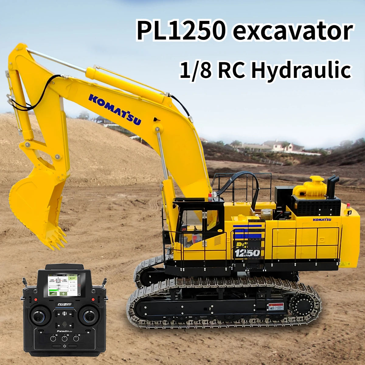 PC1250 RC Excavator 1/8 Hydraulic RC Excavator Metal Heavy Engineering Excavator Model Adult Remote Control Car Toy