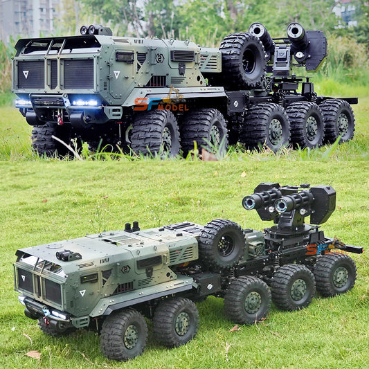 10x10 RC Trucks 1/10 ST10X RC Car RTR Metal Model with Light and Sound Simulation Turret Remote Control Car Model Toy