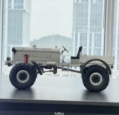 MD009 1/10 RC Tractor Truck CNC Full Metal 4WD Off-Road Rock Crawler with Dual-Motor Winch RTR 10CH Remote Control