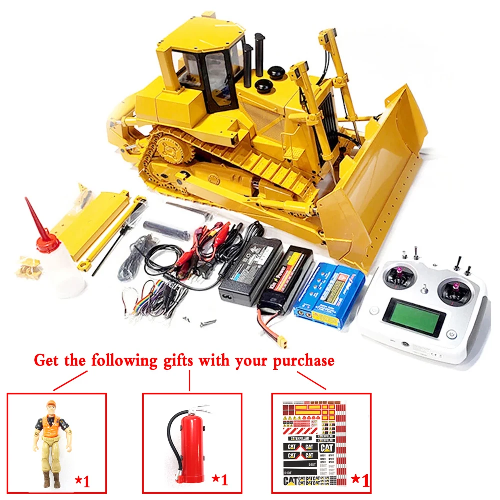 JDM 98 DXR2 Bulldozer 1/14 D9T RC Hydraulic Bulldozer Upgrade Sound Light System Metal Bulldozer Model Rc Cars for Adults Toys