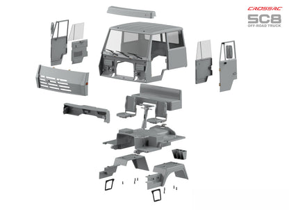Modell SC8 1/12 8x8 Professioneller Schwerlastwagen mit Vollmetallchassis - Simulations-Geländewagen mit Doppel-Vorderachse und Lenkung 