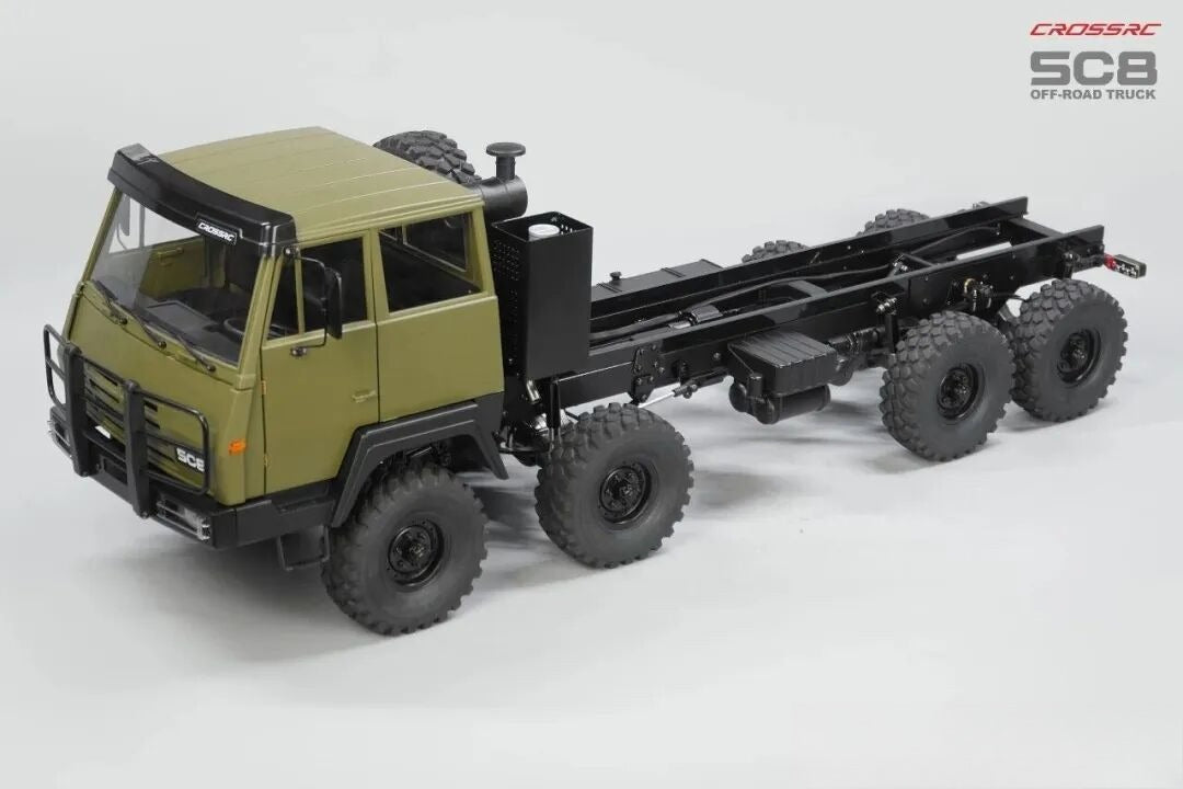 Model SC8 1/12 8x8 Professional Full Metal Chassis Heavy Truck - Dual Front Axle Steering Simulation Off-Road Vehicle