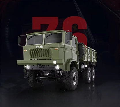 1/10 Scale Rerall CQ261 6x6 Heavy Duty RC Truck - Full Proportional Simulation Military Transport Vehicle Hobby Mode