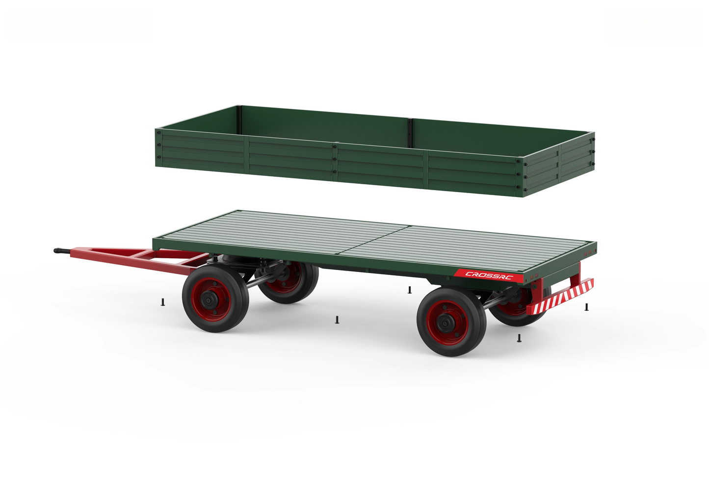 CROSSRC T009 1/14 Heavy Duty Full Trailer RTR Metal Flatbed Tow Truck Trailer