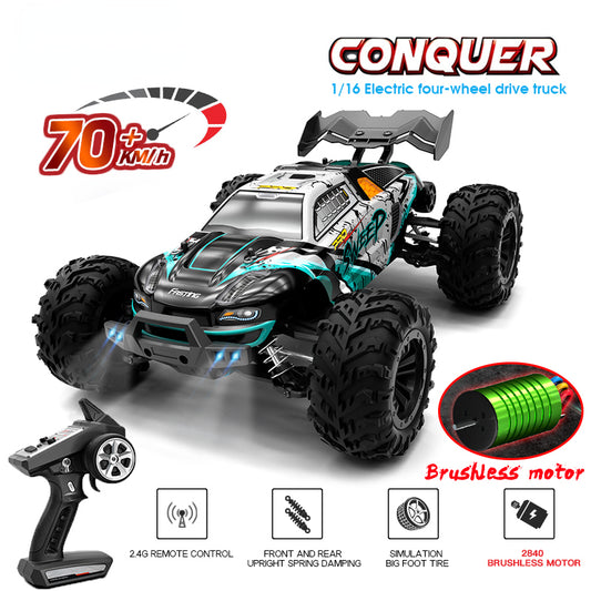 1/16 70KM/H or 50KM/H 4WD RC Car with LED Remote Control Cars High Speed Drift Monster Truck for Kids Vs Wltoys 144001 Toys