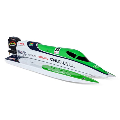 TFL 1238 F1 RC Racing Boat 1/5 Scale Hydroplane with Outboard Motor, Brushless RTR, Anti-Flip Fiber Glass Hull High Speed Remote Control Electric Boat