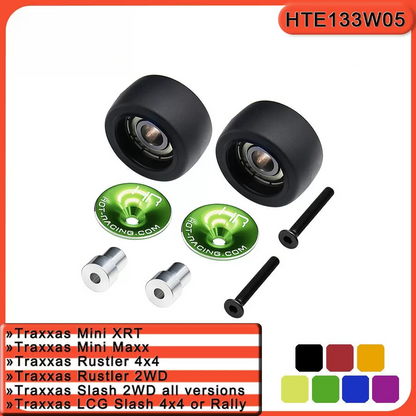 Aluminum Wheelie Bar with Bearings & Wheel Caps for Traxxas Mini XRT / Mini Maxx