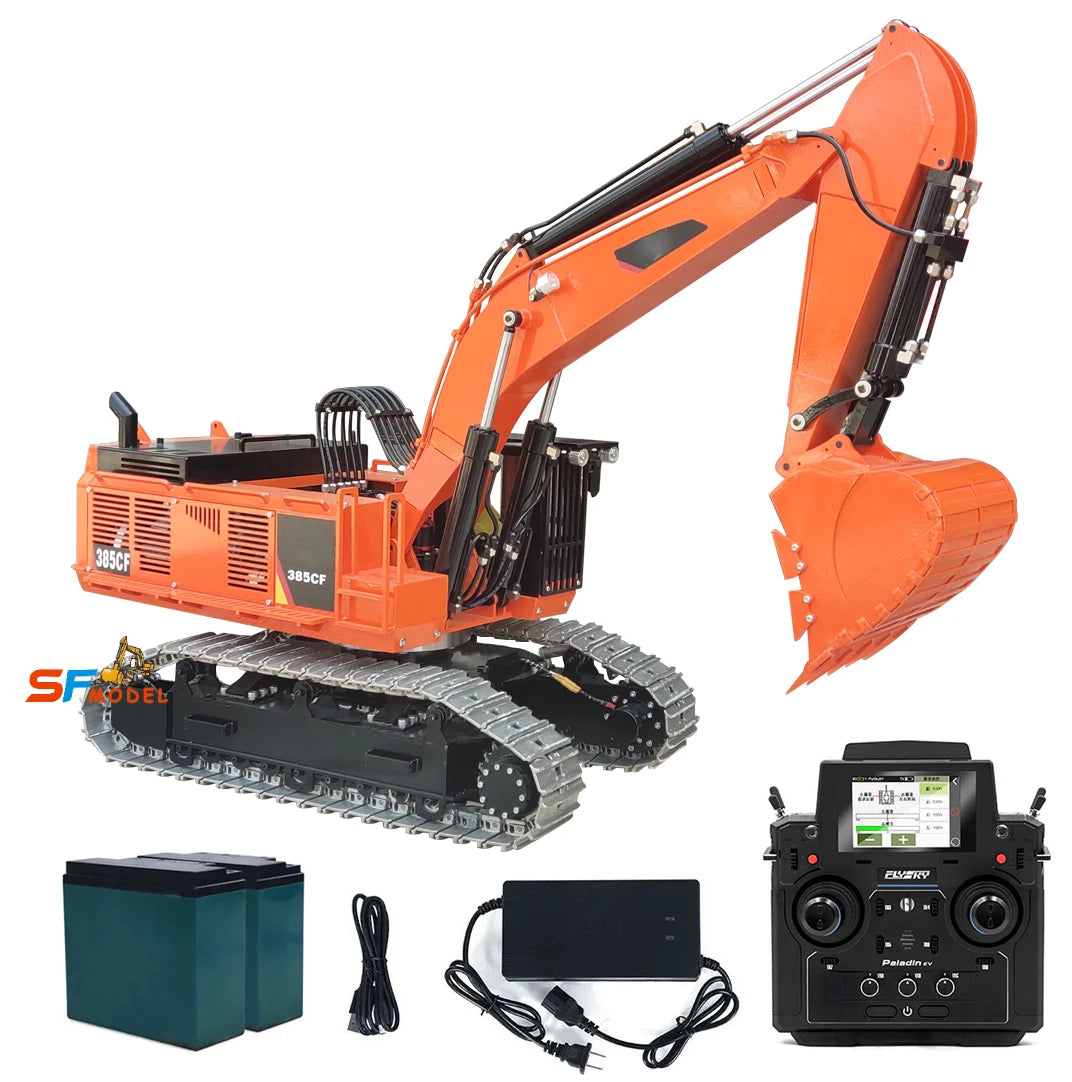 385CF Excavator 1/8 Hydraulic RC Excavator Metal Heavy Engineering Excavator Model Adult Remote Control Car Toy