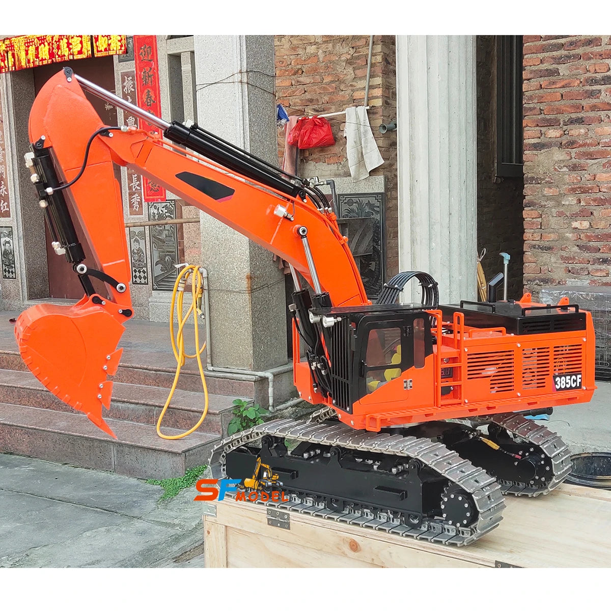 385CF Excavator 1/8 Hydraulic RC Excavator Metal Heavy Engineering Excavator Model Adult Remote Control Car Toy