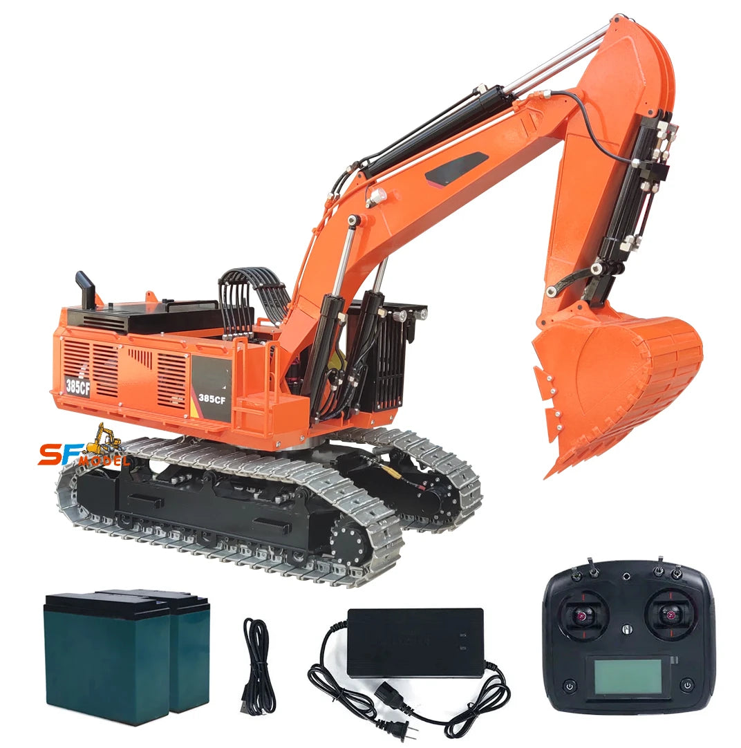 385CF Excavator 1/8 Hydraulic RC Excavator Metal Heavy Engineering Excavator Model Adult Remote Control Car Toy