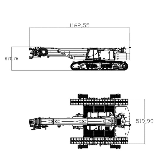Eyewhale 1/14 Scale RC Hydraulic Telescopic Crawler Crane