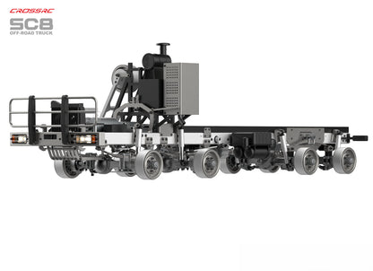 Modell SC8 1/12 8x8 Professioneller Schwerlastwagen mit Vollmetallchassis - Simulations-Geländewagen mit Doppel-Vorderachse und Lenkung 