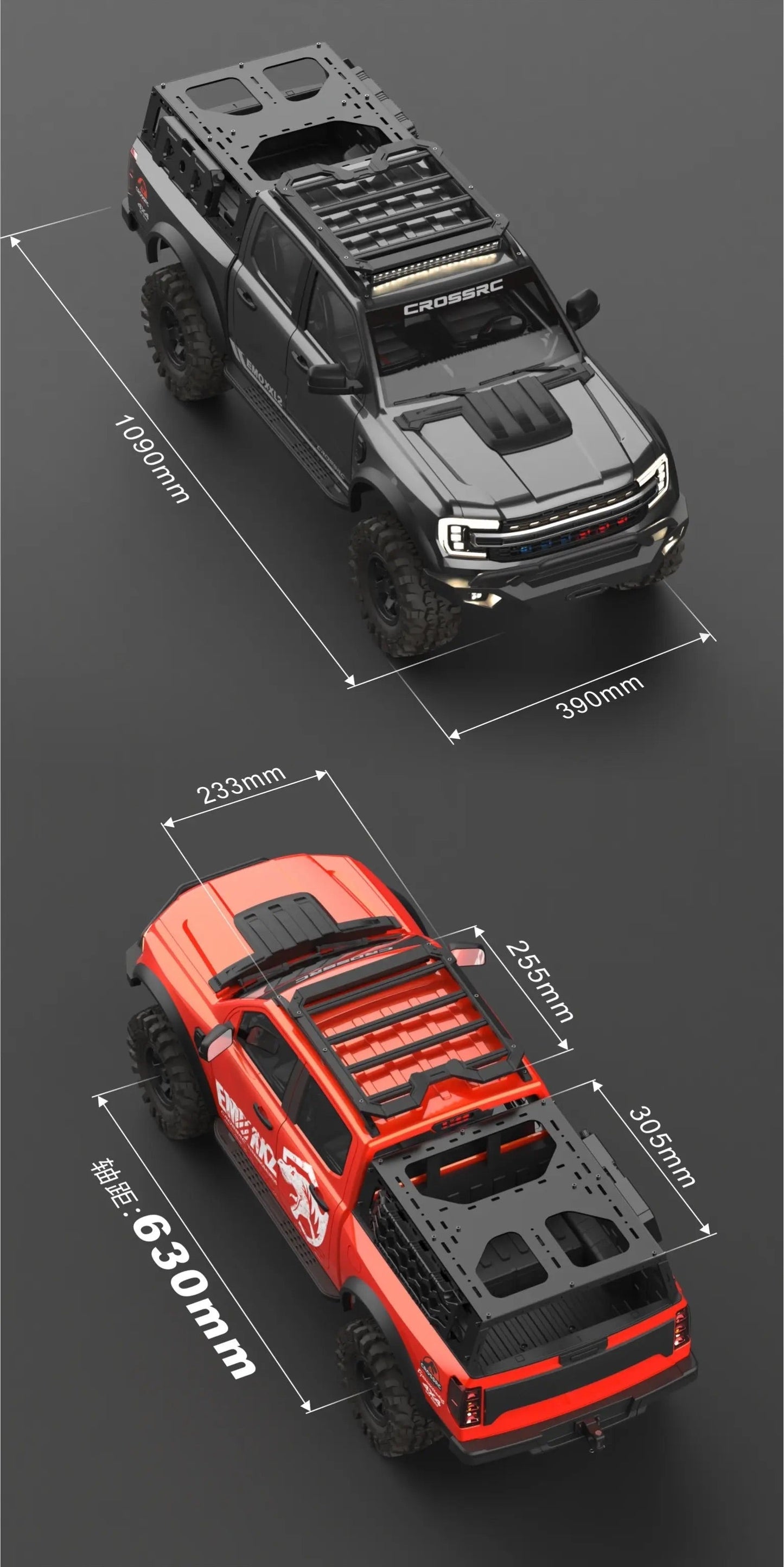 CROSSRC Big Dinosaur RC Car 1/5 Scale Brushless Version RC Off-Road Pickup Climbing Car 2025 New Remote Control Car Toy