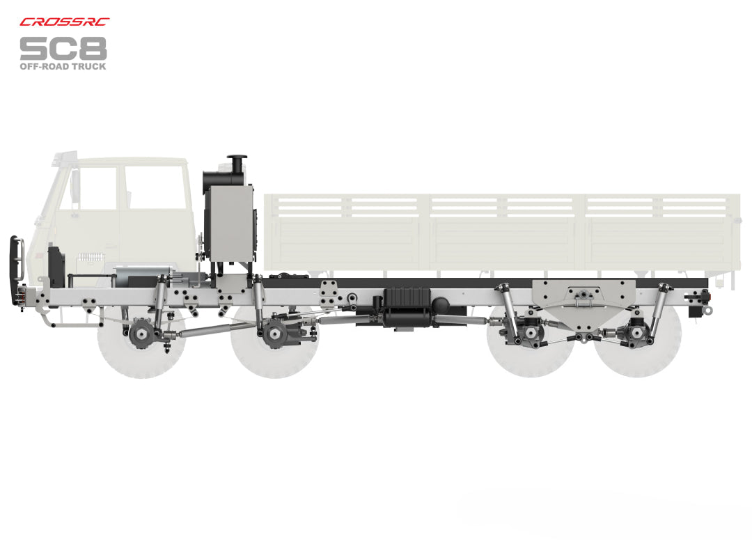 Model SC8 1/12 8x8 Professional Full Metal Chassis Heavy Truck - Dual Front Axle Steering Simulation Off-Road Vehicle