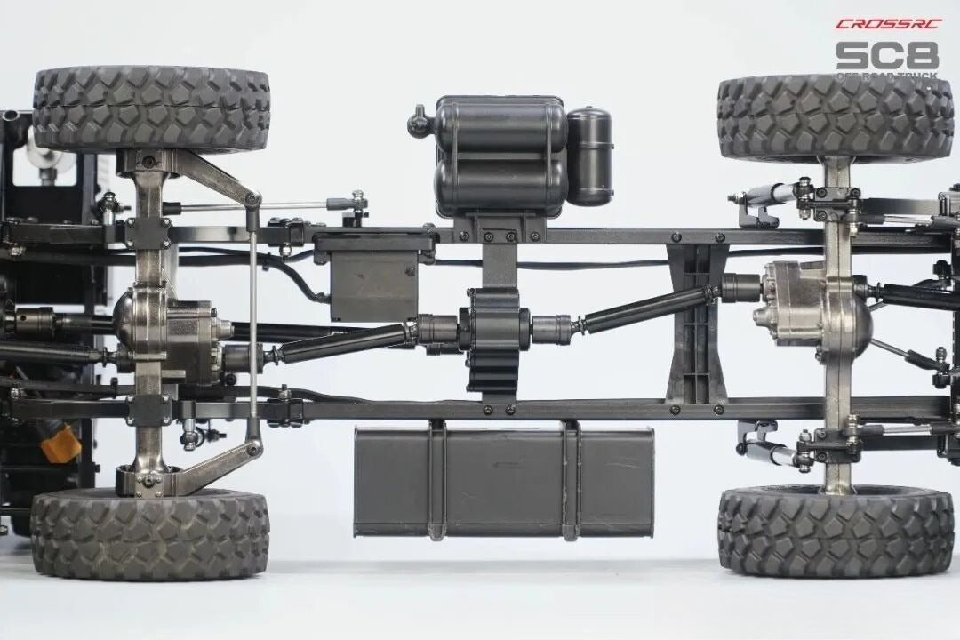 Model SC8 1/12 8x8 Professional Full Metal Chassis Heavy Truck - Dual Front Axle Steering Simulation Off-Road Vehicle