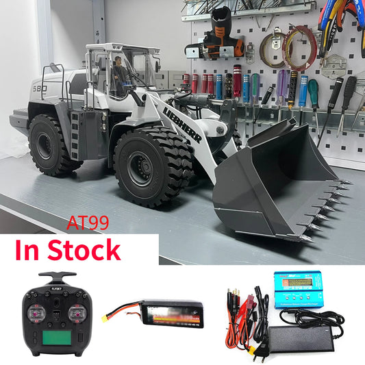 580 RC Loader 1/14 Remote Control Hydraulic Loader Metal Model RTR with Smoke System Wheel Loader Adult Remote Control Car Toy