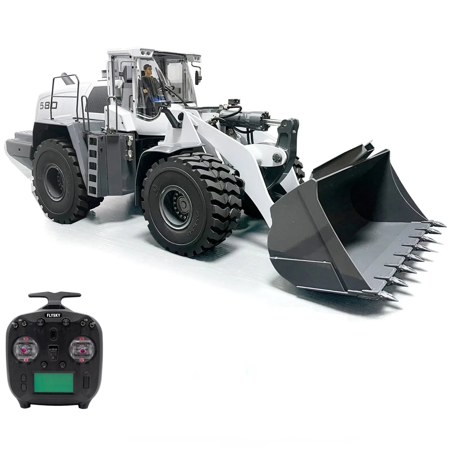 580 RC Loader 1/14 Remote Control Hydraulic Loader Metal Model RTR with Smoke System Wheel Loader Adult Remote Control Car Toy