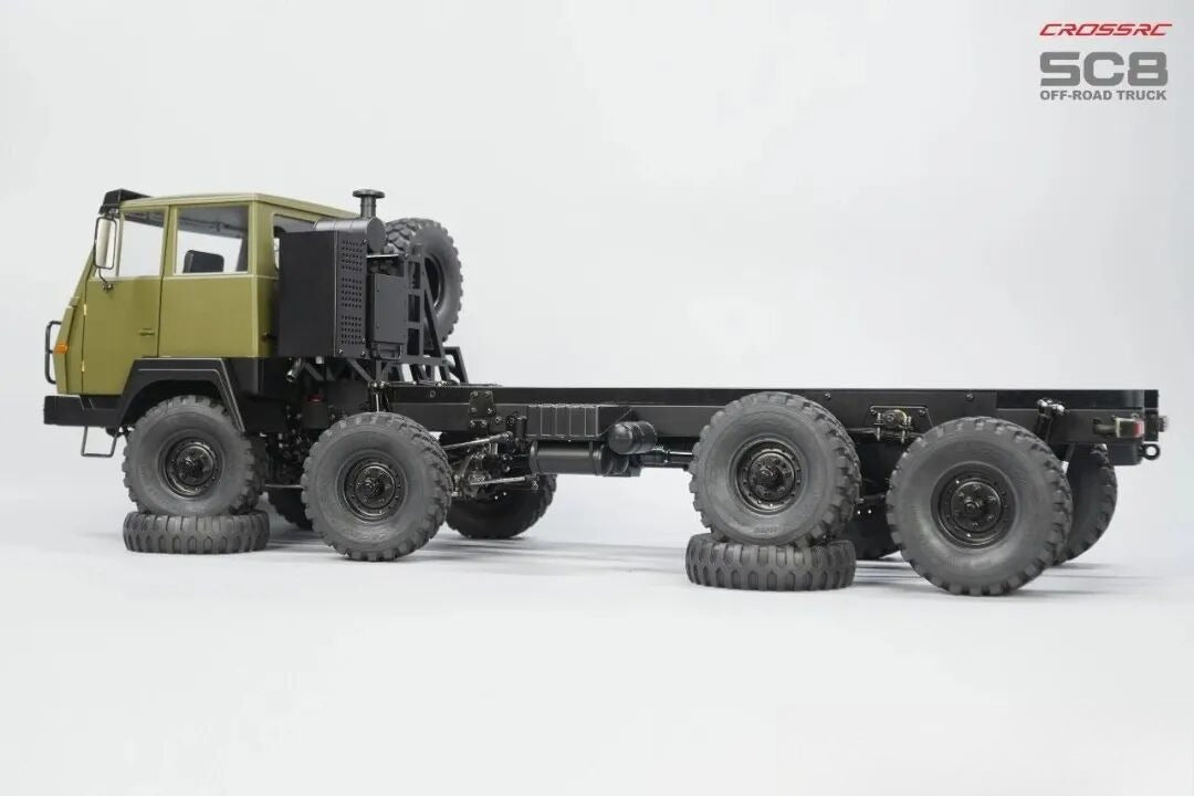 Model SC8 1/12 8x8 Professional Full Metal Chassis Heavy Truck - Dual Front Axle Steering Simulation Off-Road Vehicle